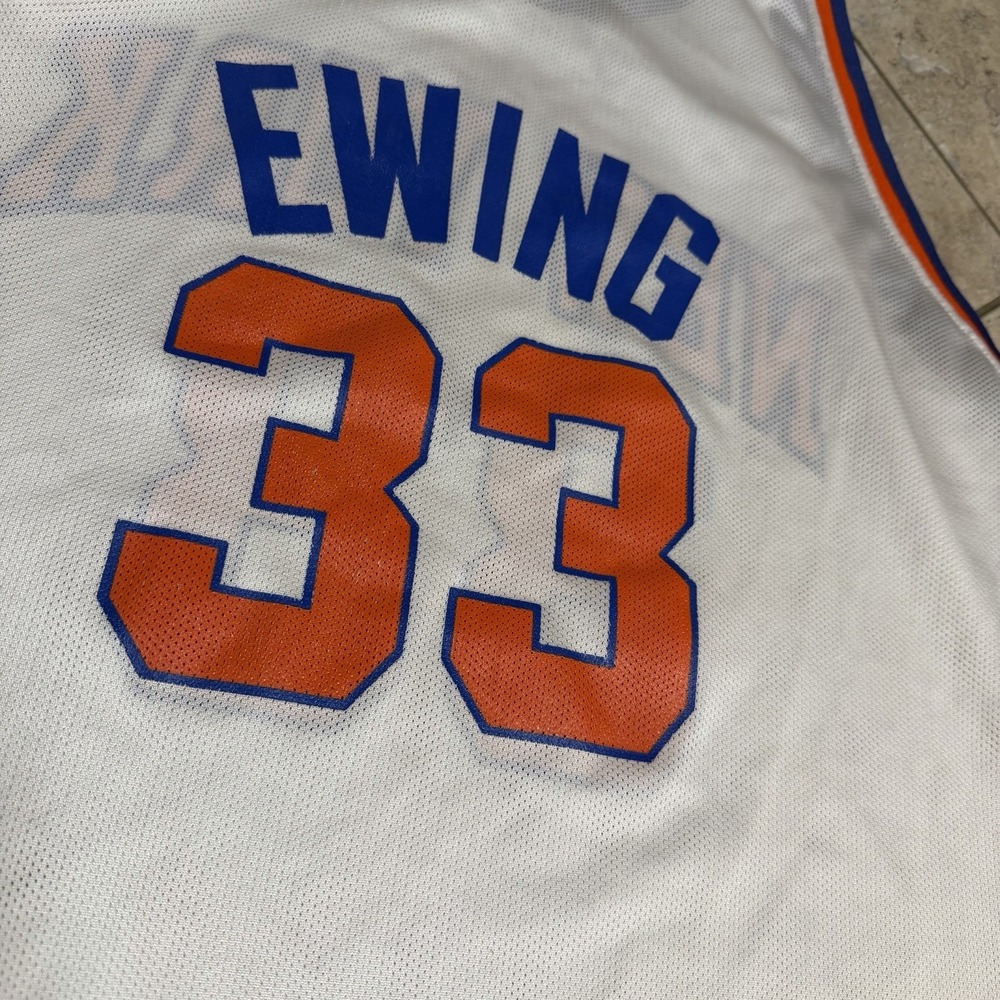 Vintage 90s Champion Patrick Ewing New York Knicks White Jersey 44 NBA Finals - Picture 6 of 9